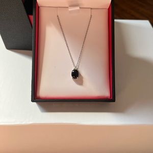 10k white gold onyx pendant necklace